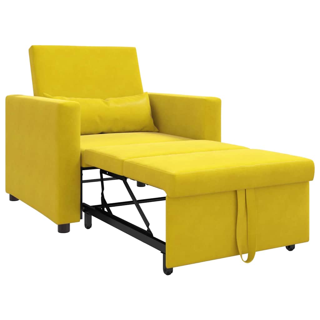 Sofa na razvlačenje Singl s kotačima Žuta Baršun