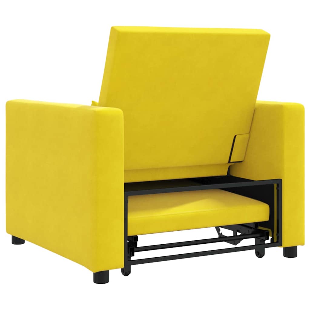 Sofa na razvlačenje Singl s kotačima Žuta Baršun