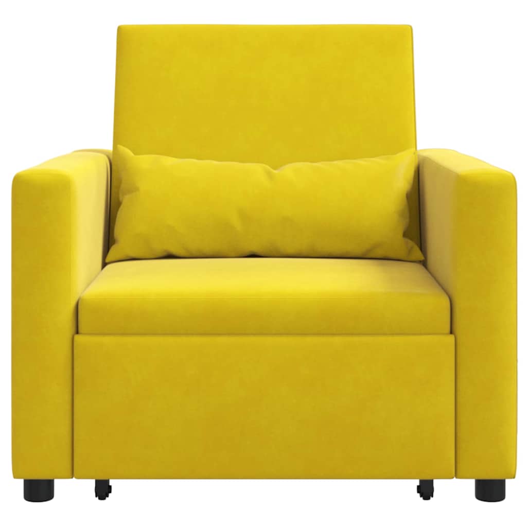 Sofa na razvlačenje Singl s kotačima Žuta Baršun