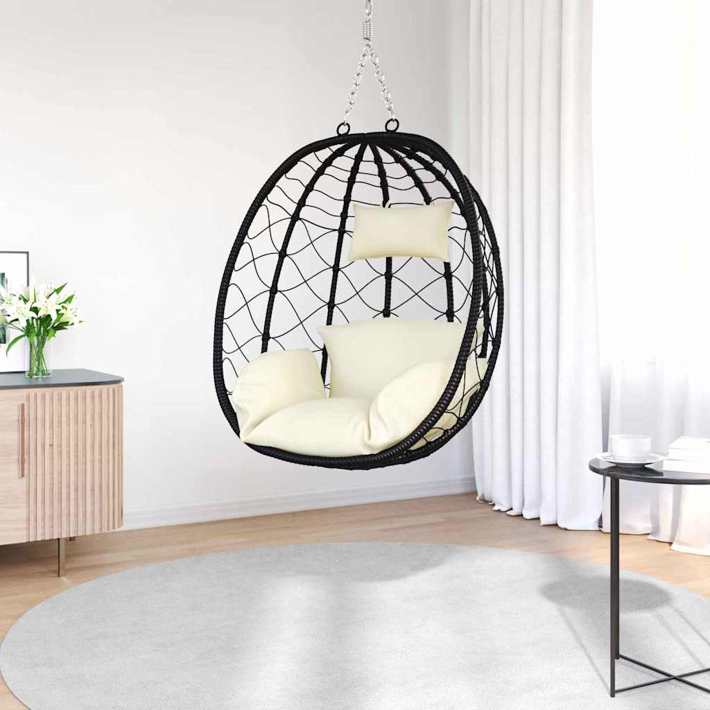 Viseća jaja stolica Krem bijelo 91,5 x 54,5 x 107 cm poliratan