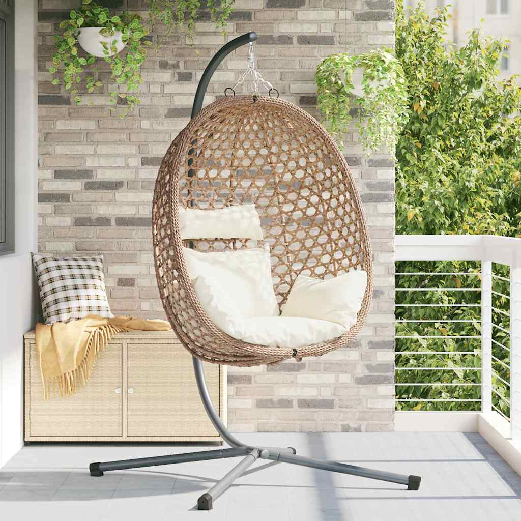 Viseća jaja stolica Svijetla krema 104 x 100 x 191 cm poliratan