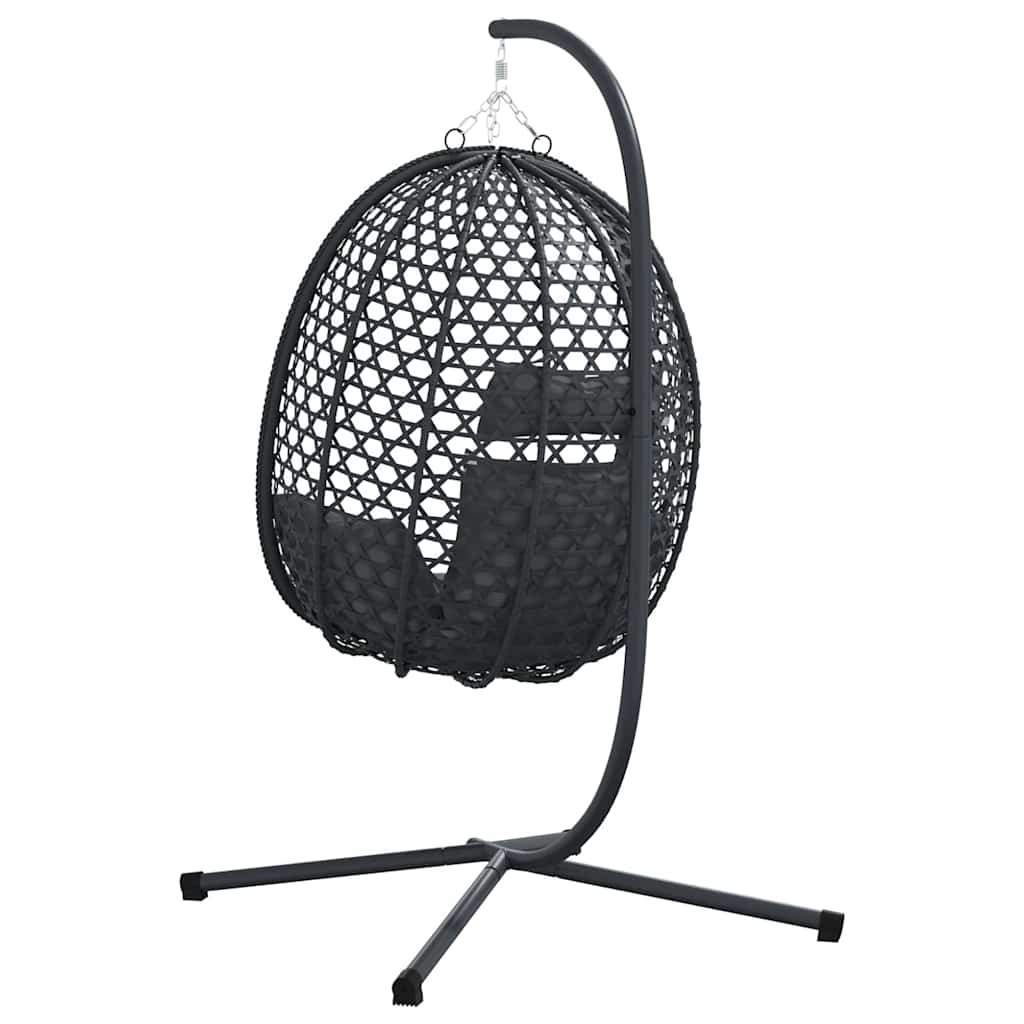 Viseća jaja stolica Antracit i crna 104 x 100 x 191 cm