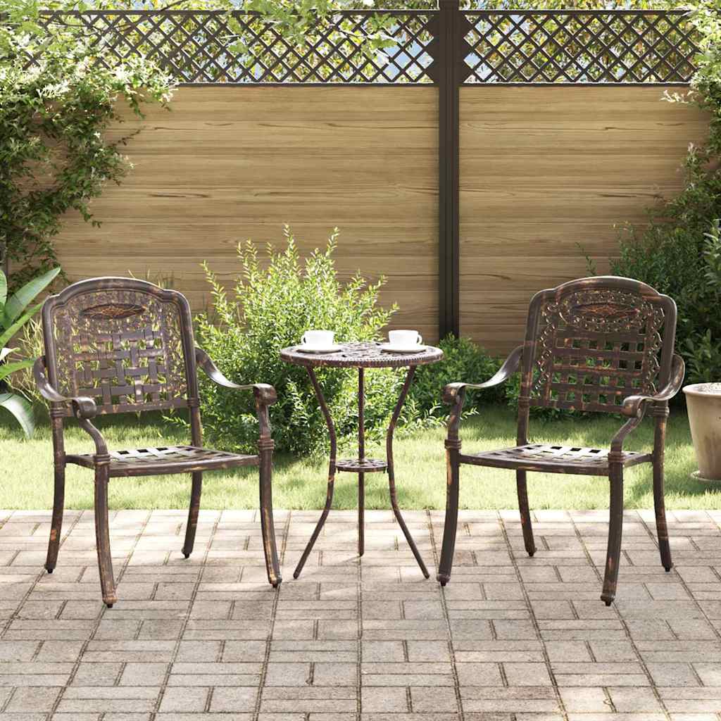 Vrtna stolica 2 pcs Bronzana 55 x 56,5 x 91cm Aluminij