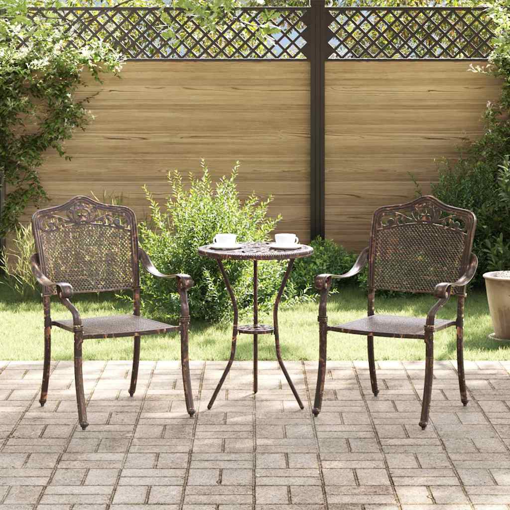Vrtna stolica 2 pcs Bronzana 55 x 55 x 92,5cm Aluminij