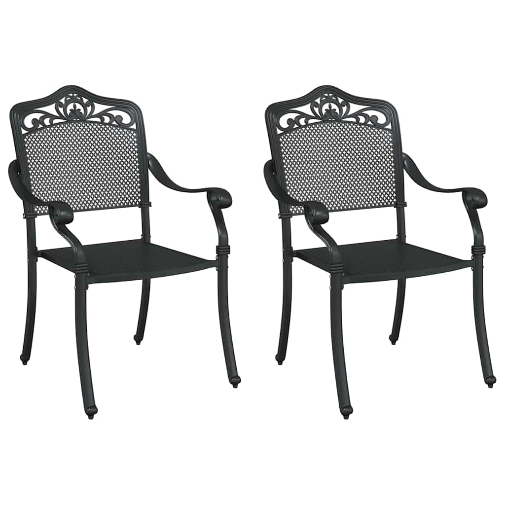 Vrtna stolica 2 pcs Crna 55 x 55 x 92,5cm Aluminij