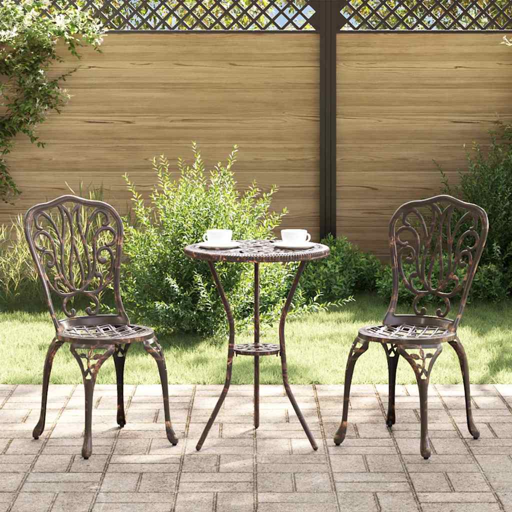 Bistro set za vrt 3 pcs Bronzana Aluminij