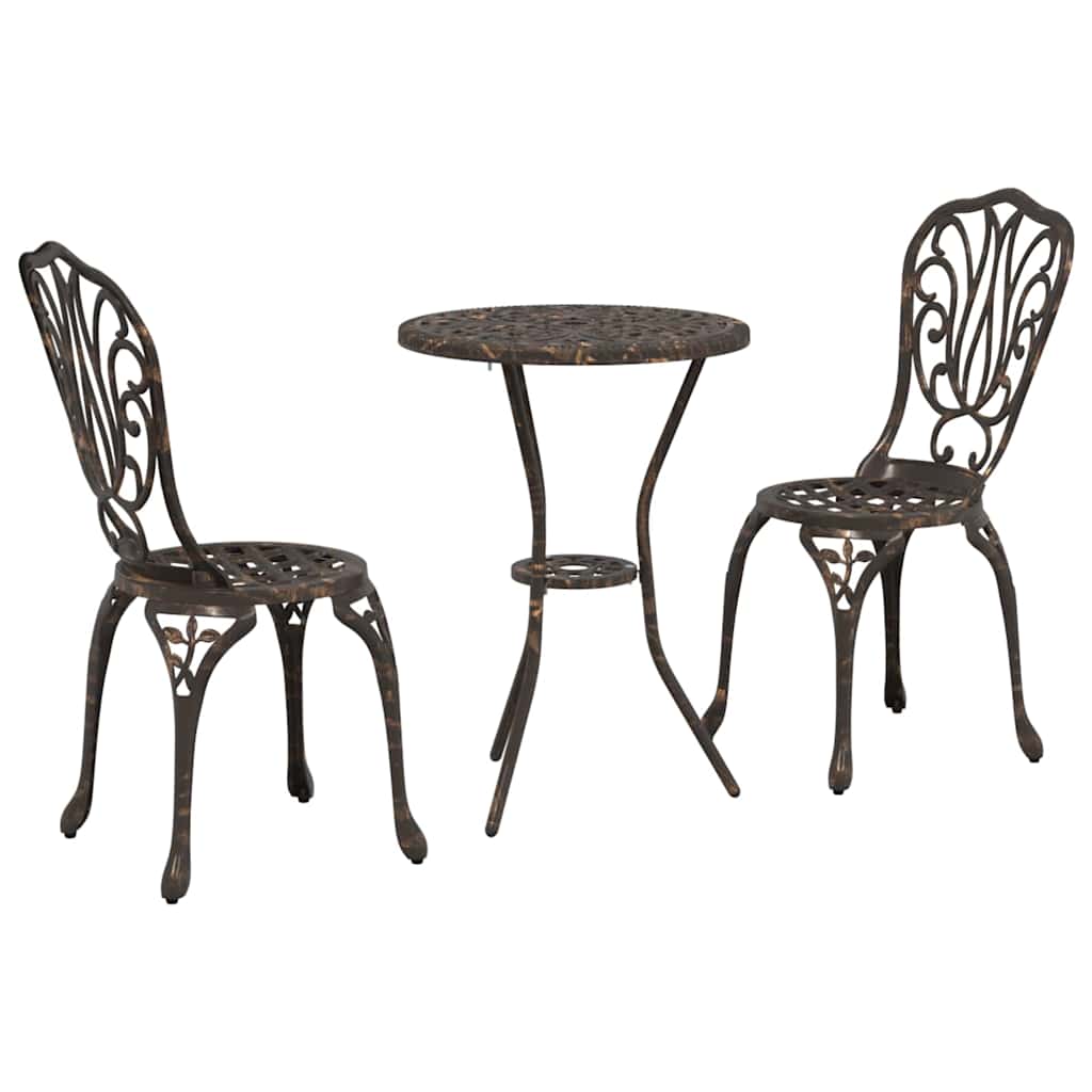 Bistro set za vrt 3 pcs Bronzana Aluminij