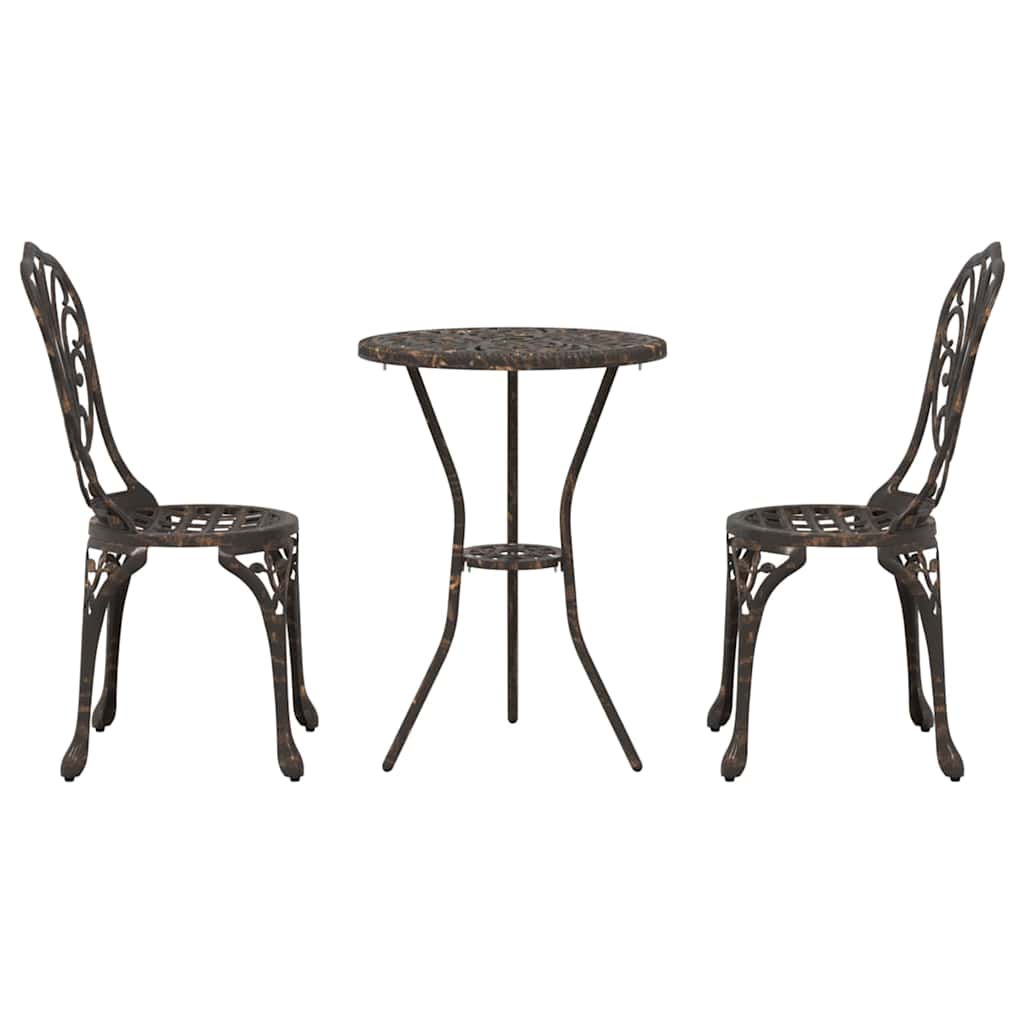 Bistro set za vrt 3 pcs Bronzana Aluminij