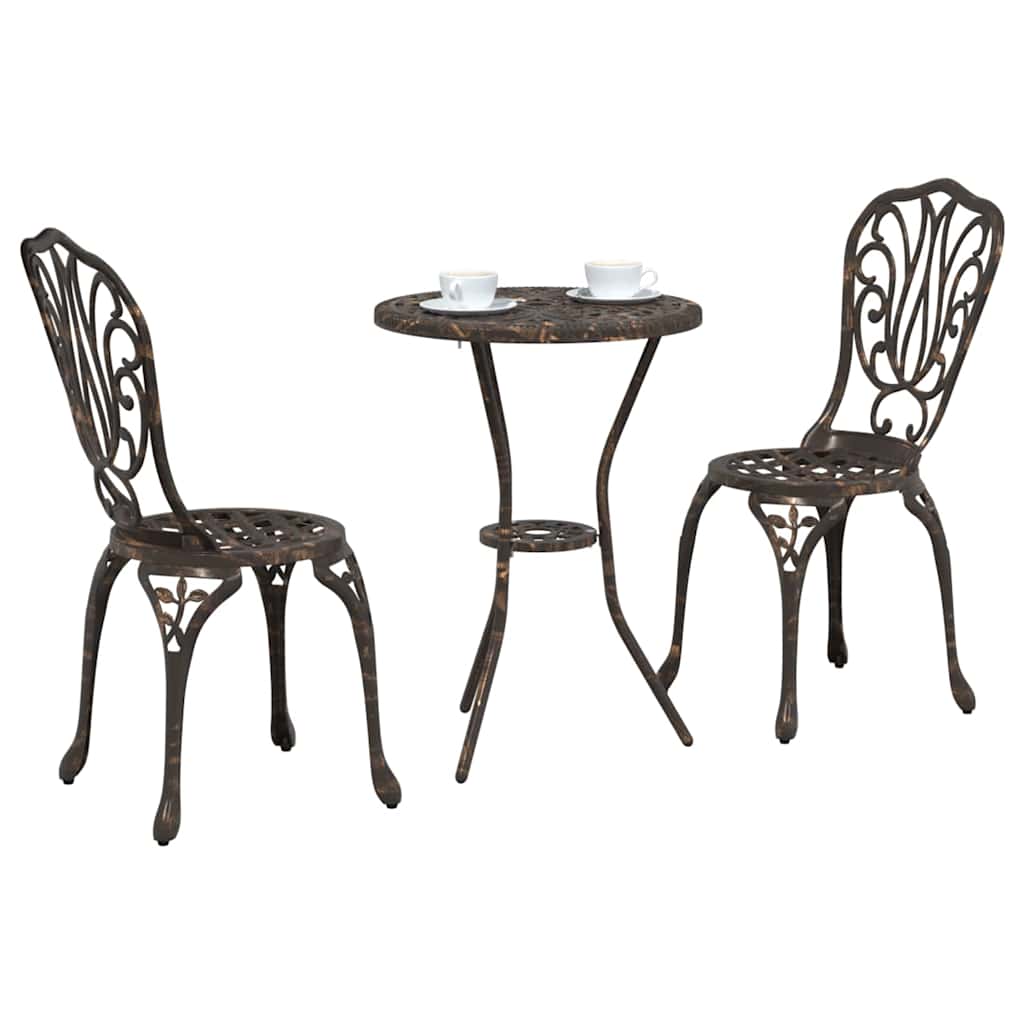 Bistro set za vrt 3 pcs Bronzana Aluminij