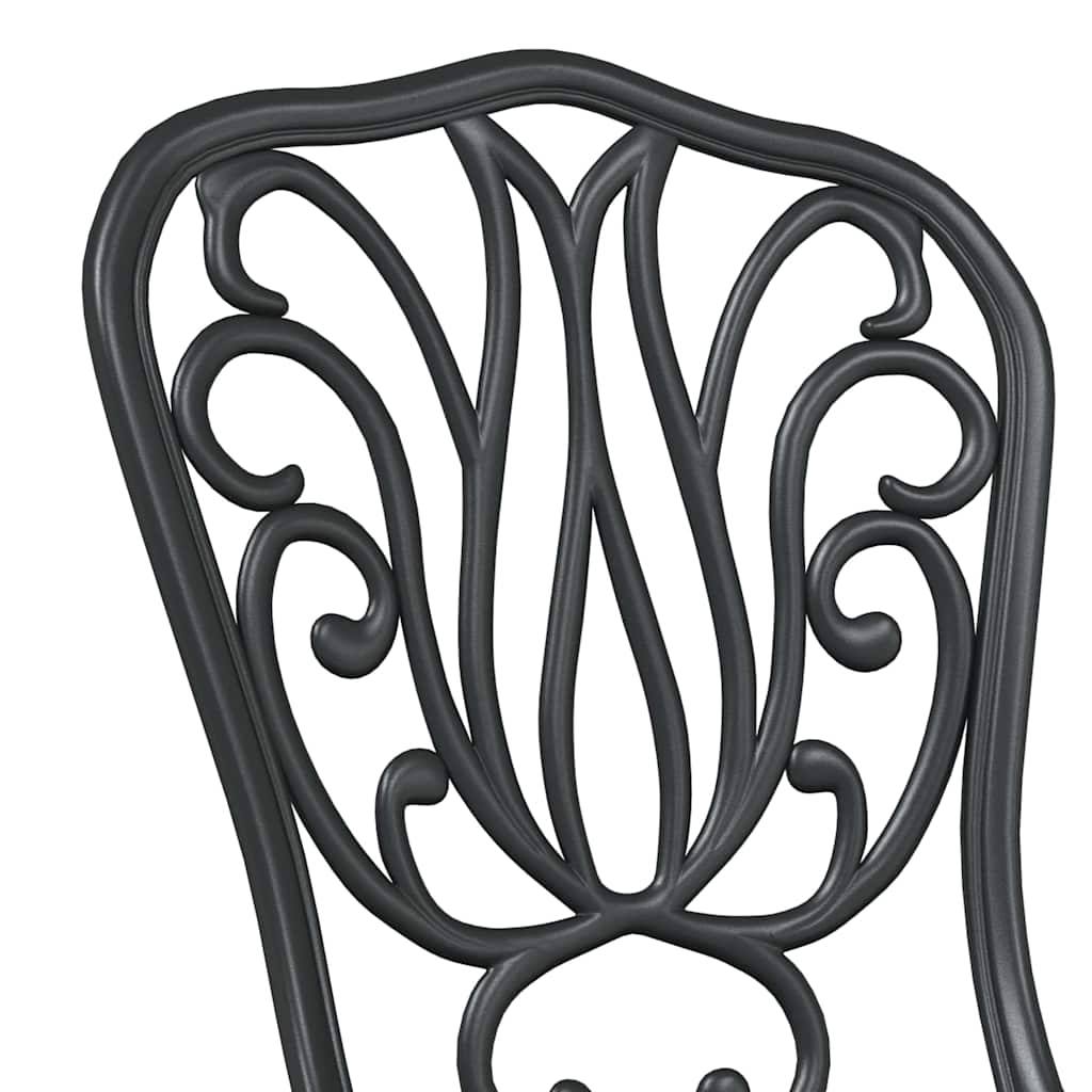 Bistro set za vrt 3 pcs Crna Aluminij