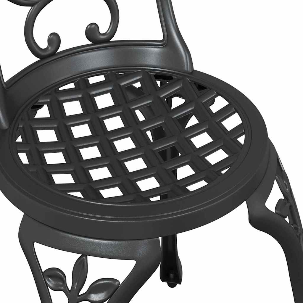 Bistro set za vrt 3 pcs Crna Aluminij