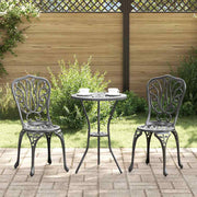 Bistro set za vrt 3 pcs Crna Aluminij