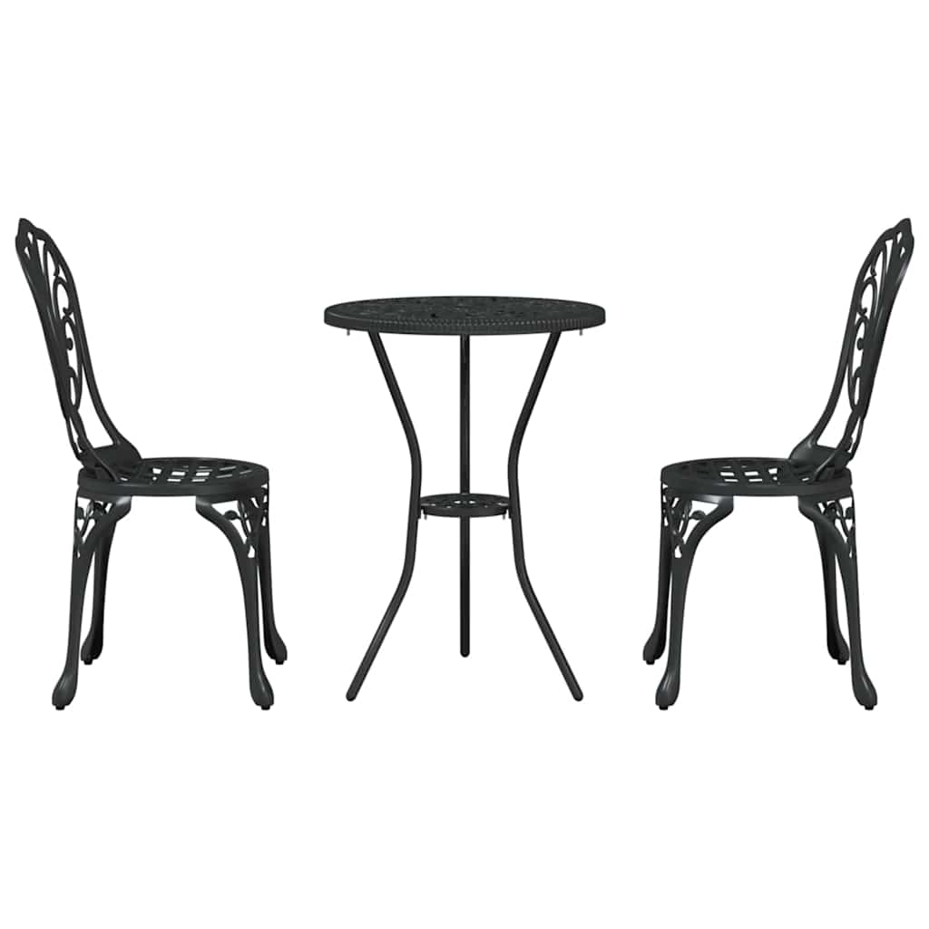 Bistro set za vrt 3 pcs Crna Aluminij
