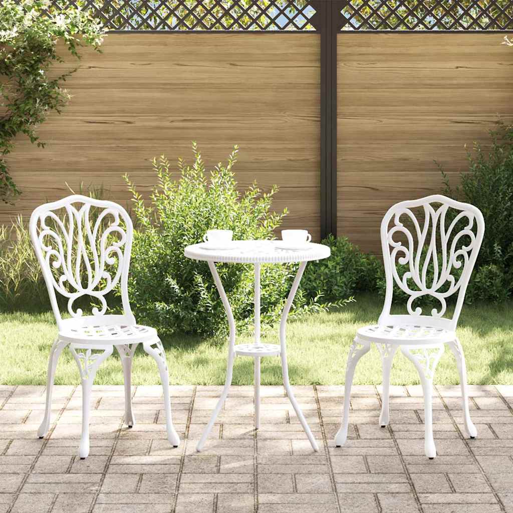 Bistro set za vrt 3 pcs Bijelo Aluminij