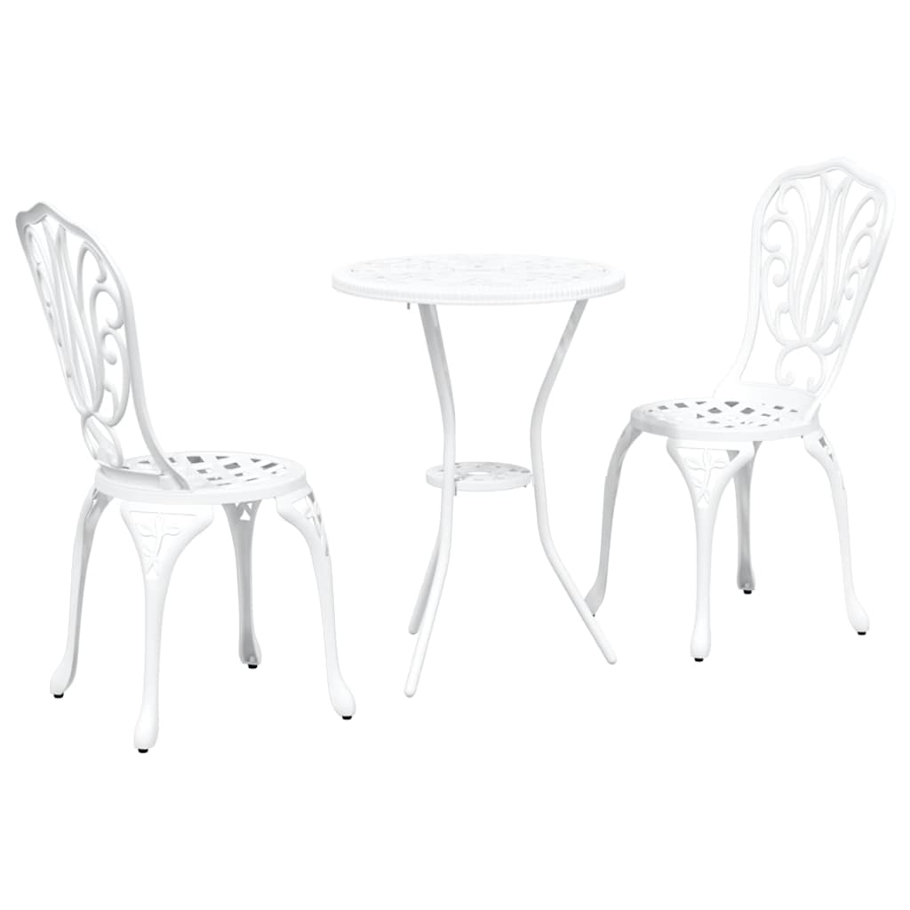 Bistro set za vrt 3 pcs Bijelo Aluminij