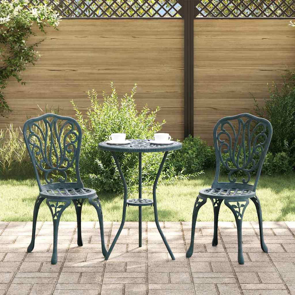 Bistro set za vrt 3 pcs Zelena Aluminij