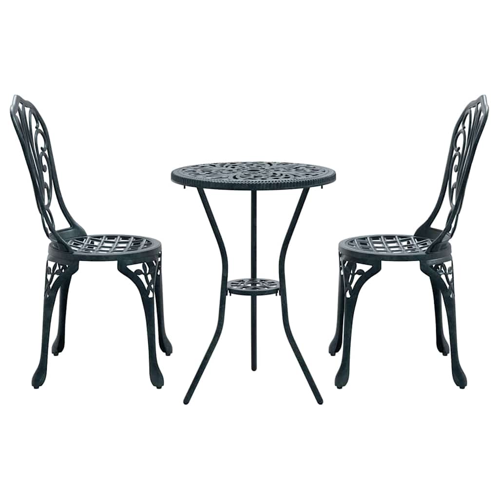 Bistro set za vrt 3 pcs Zelena Aluminij