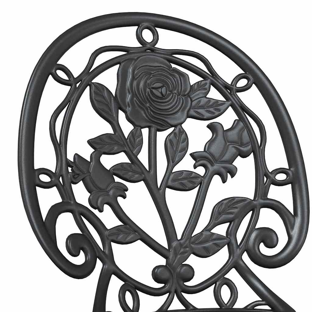 Bistro set za vrt 3 pcs Crna Aluminij
