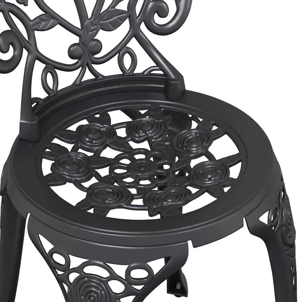 Bistro set za vrt 3 pcs Crna Aluminij