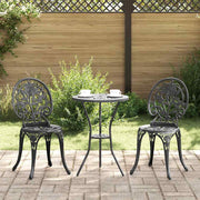 Bistro set za vrt 3 pcs Crna Aluminij