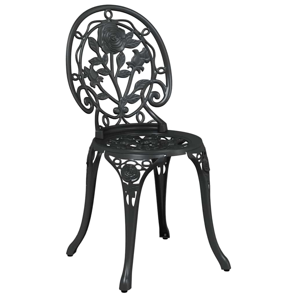 Bistro set za vrt 3 pcs Crna Aluminij