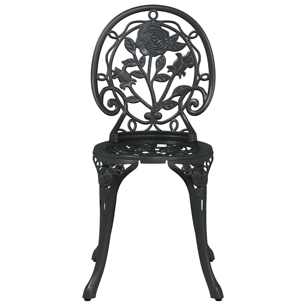 Bistro set za vrt 3 pcs Crna Aluminij