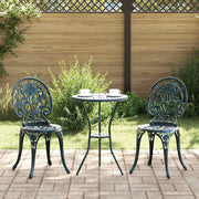 Bistro set za vrt 3 pcs Zelena Aluminij