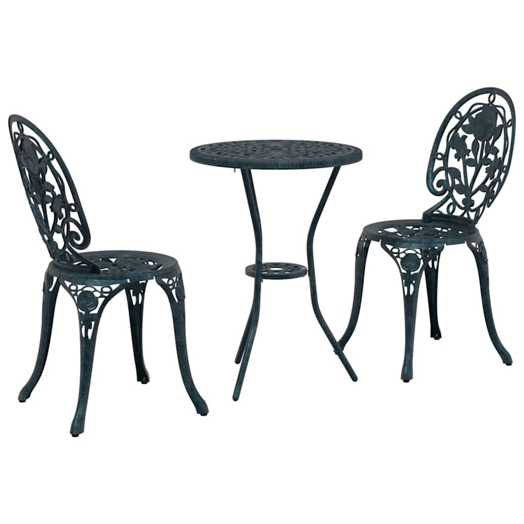 Bistro set za vrt 3 pcs Zelena Aluminij