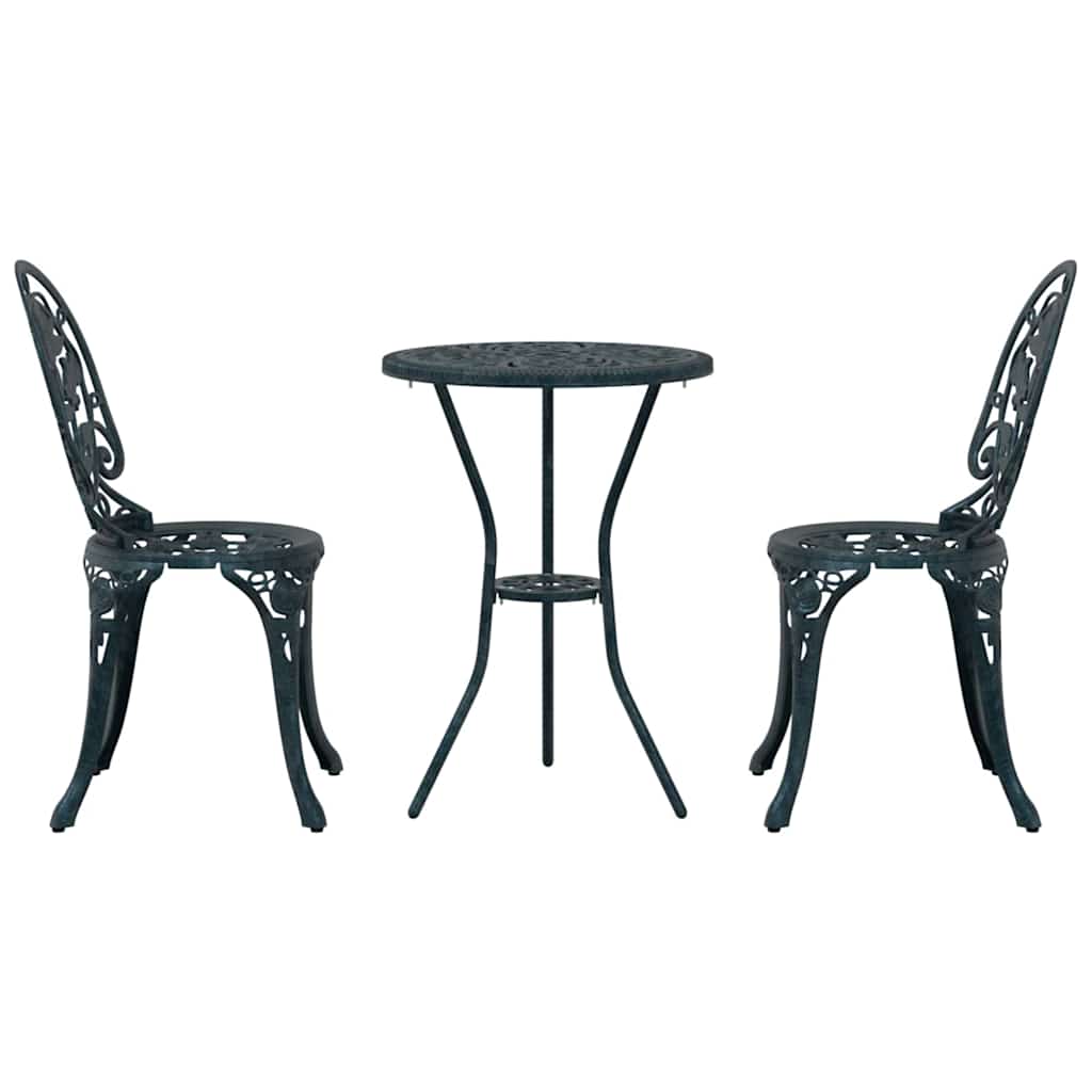 Bistro set za vrt 3 pcs Zelena Aluminij