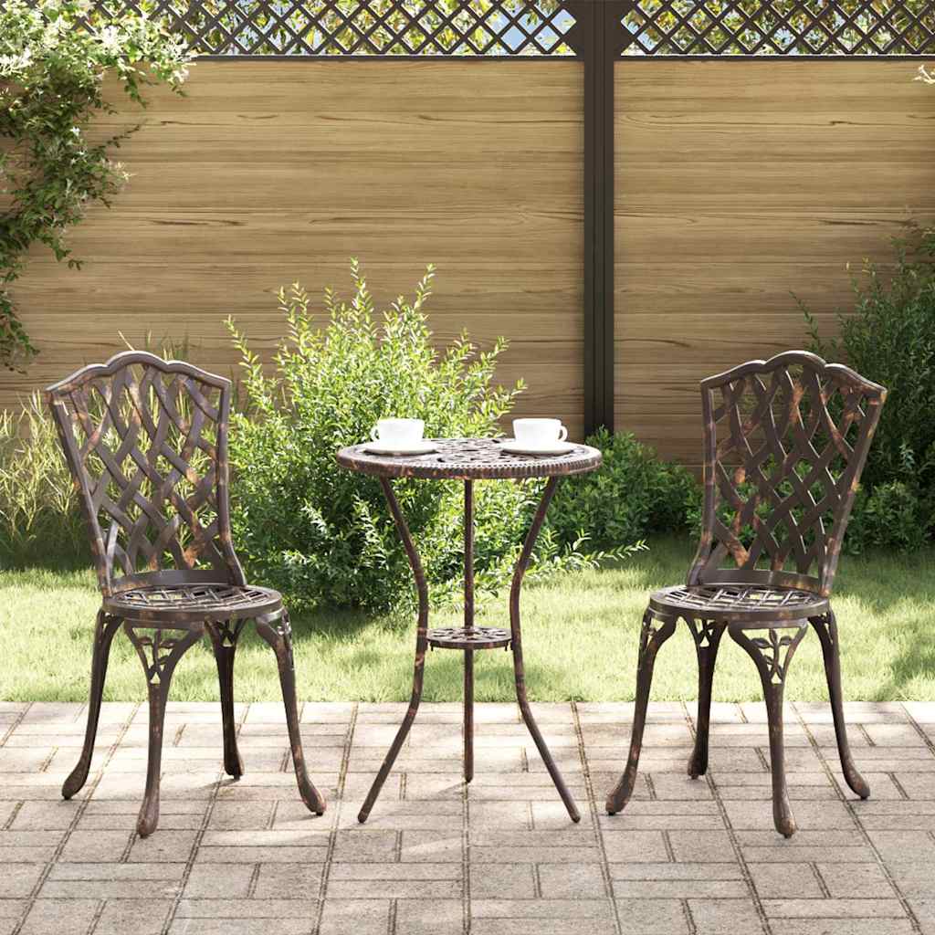 Bistro set za vrt 3 pcs Bronzana Aluminij