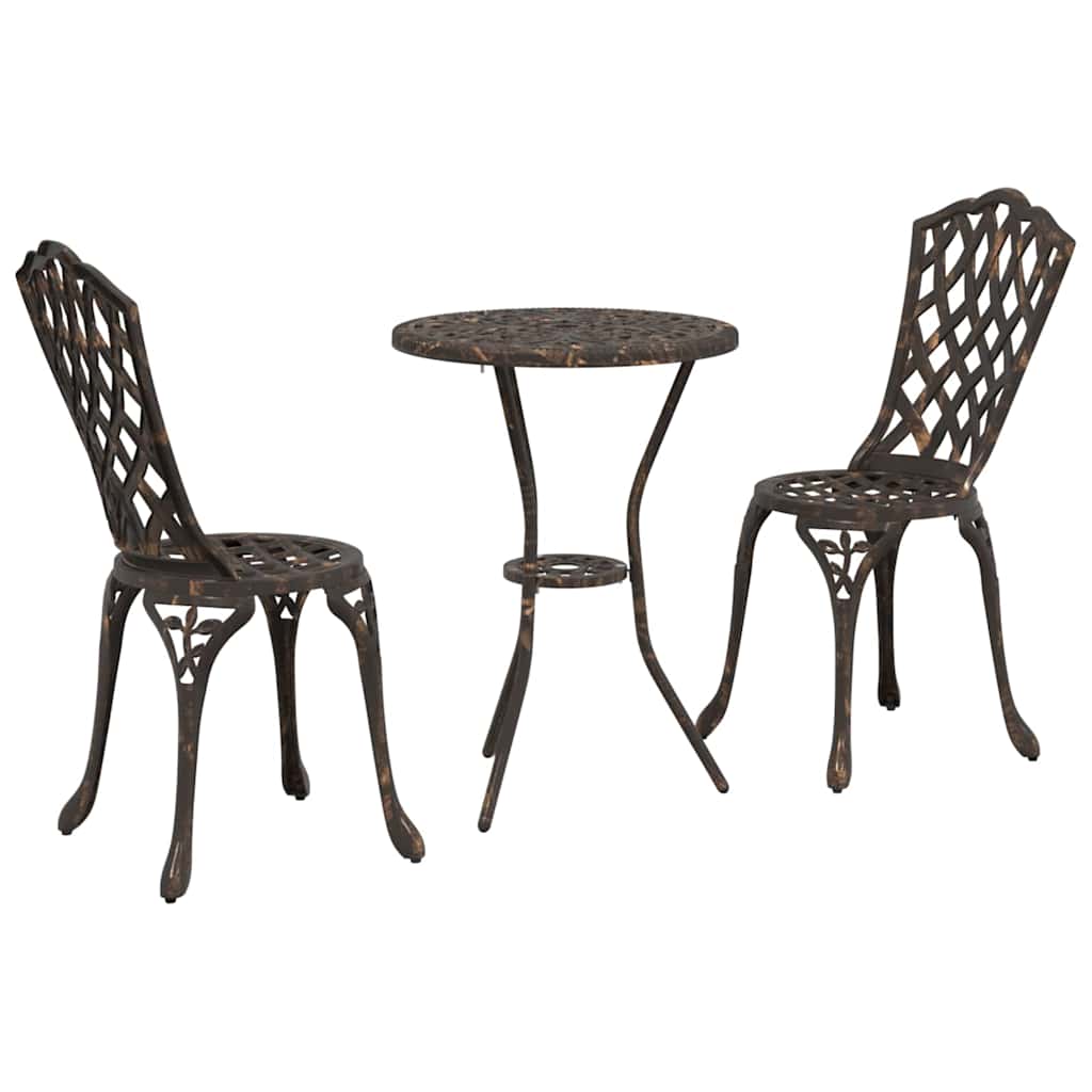 Bistro set za vrt 3 pcs Bronzana Aluminij