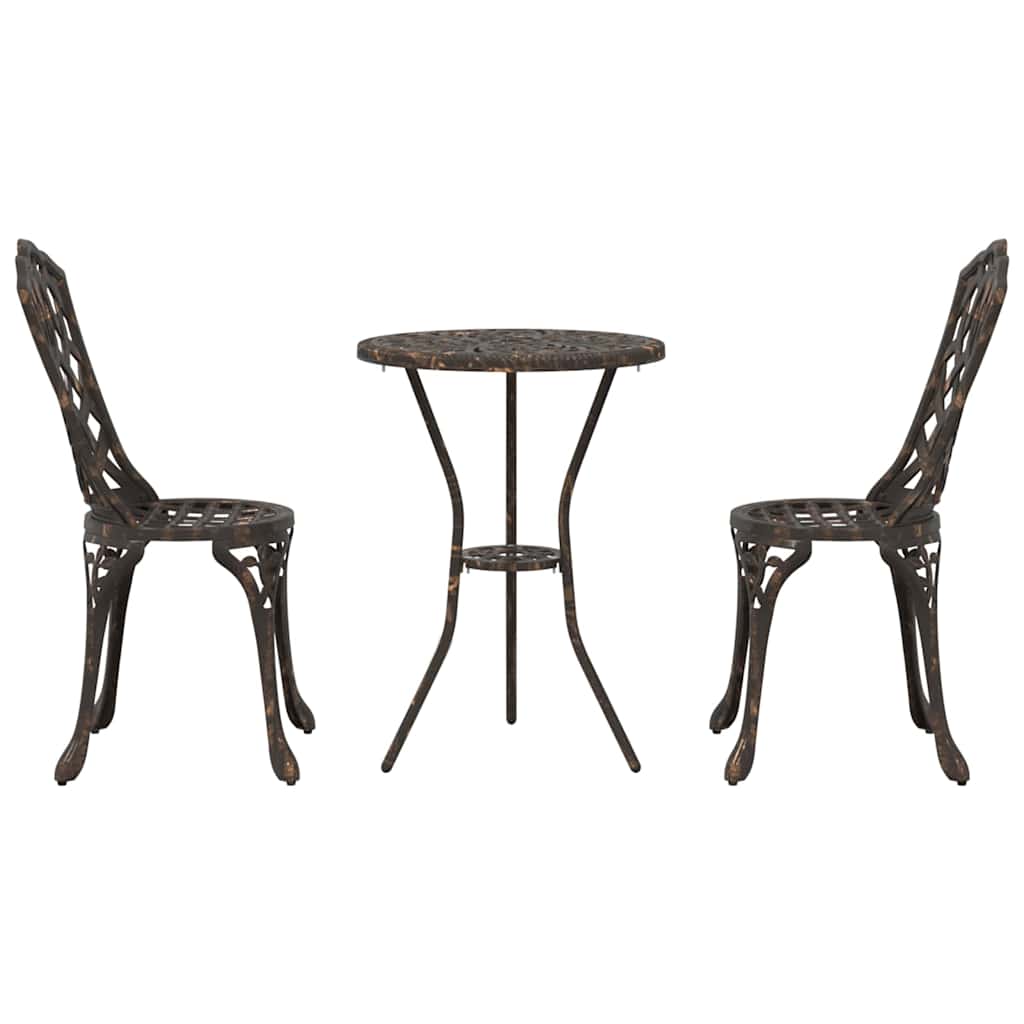 Bistro set za vrt 3 pcs Bronzana Aluminij