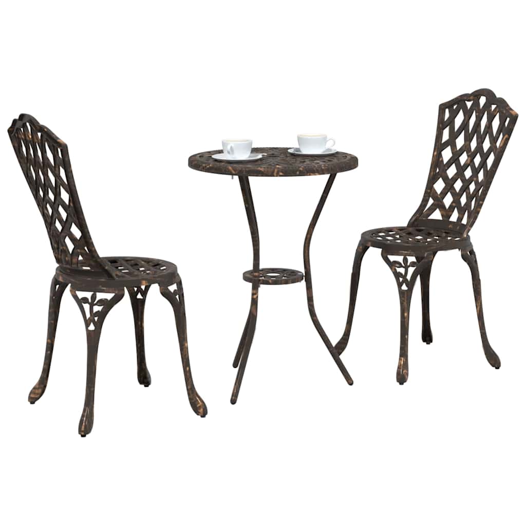 Bistro set za vrt 3 pcs Bronzana Aluminij