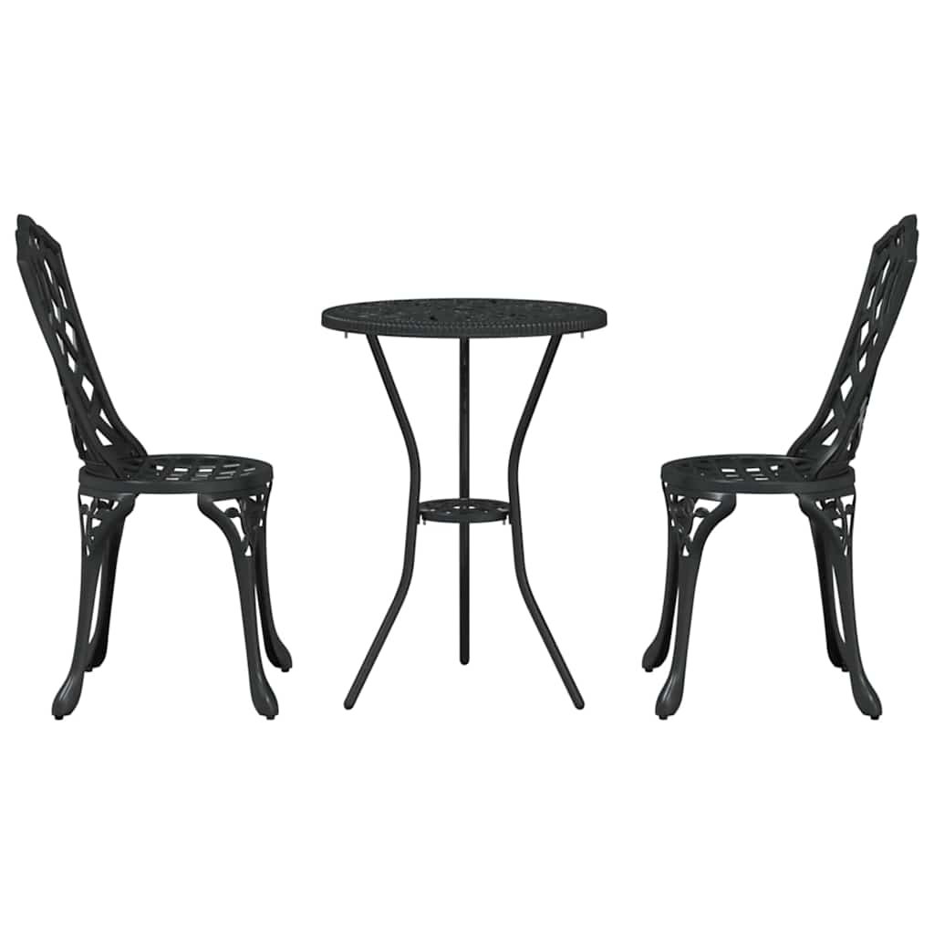 Bistro set za vrt 3 pcs Crna Aluminij