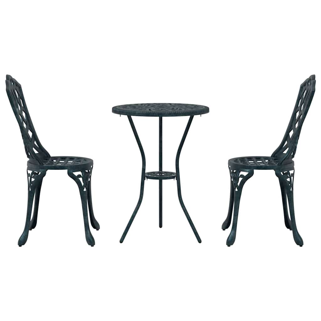Bistro set za vrt 3 pcs Zelena Aluminij