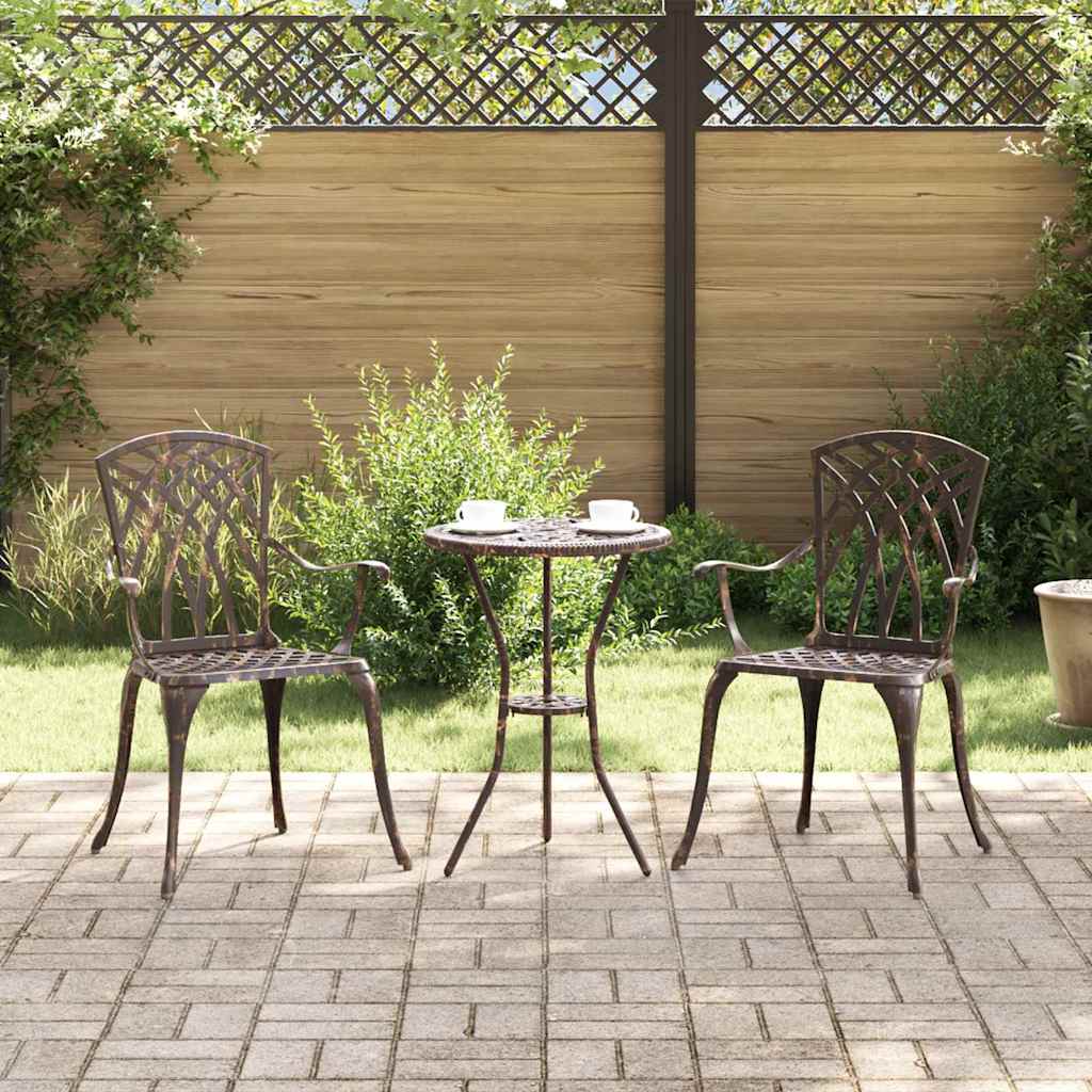 Vrtna stolica 2 pcs Bronzana 53 x 51 x 88,5cm Aluminij