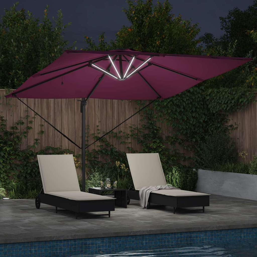 Suncobran S LED lampica Bordeaux Crvena 286 x 284 x 270 cm