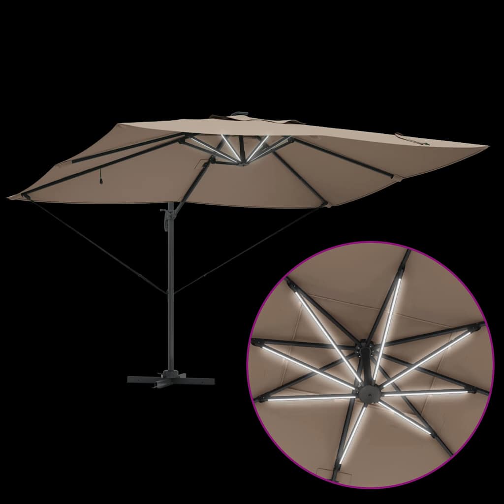 Suncobran Sivo-smeđa 352 x 251 x 265 cm Poliester i aluminij