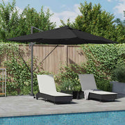 Suncobran Crna 352 x 251 x 265 cm Poliester i aluminij