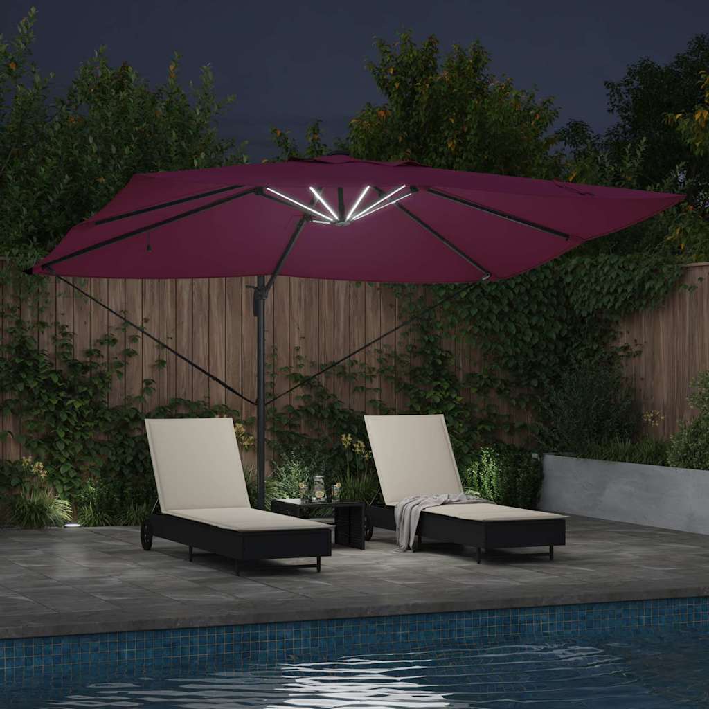 Suncobran S LED lampica Bordeaux Crvena 352 x 251 x 265 cm