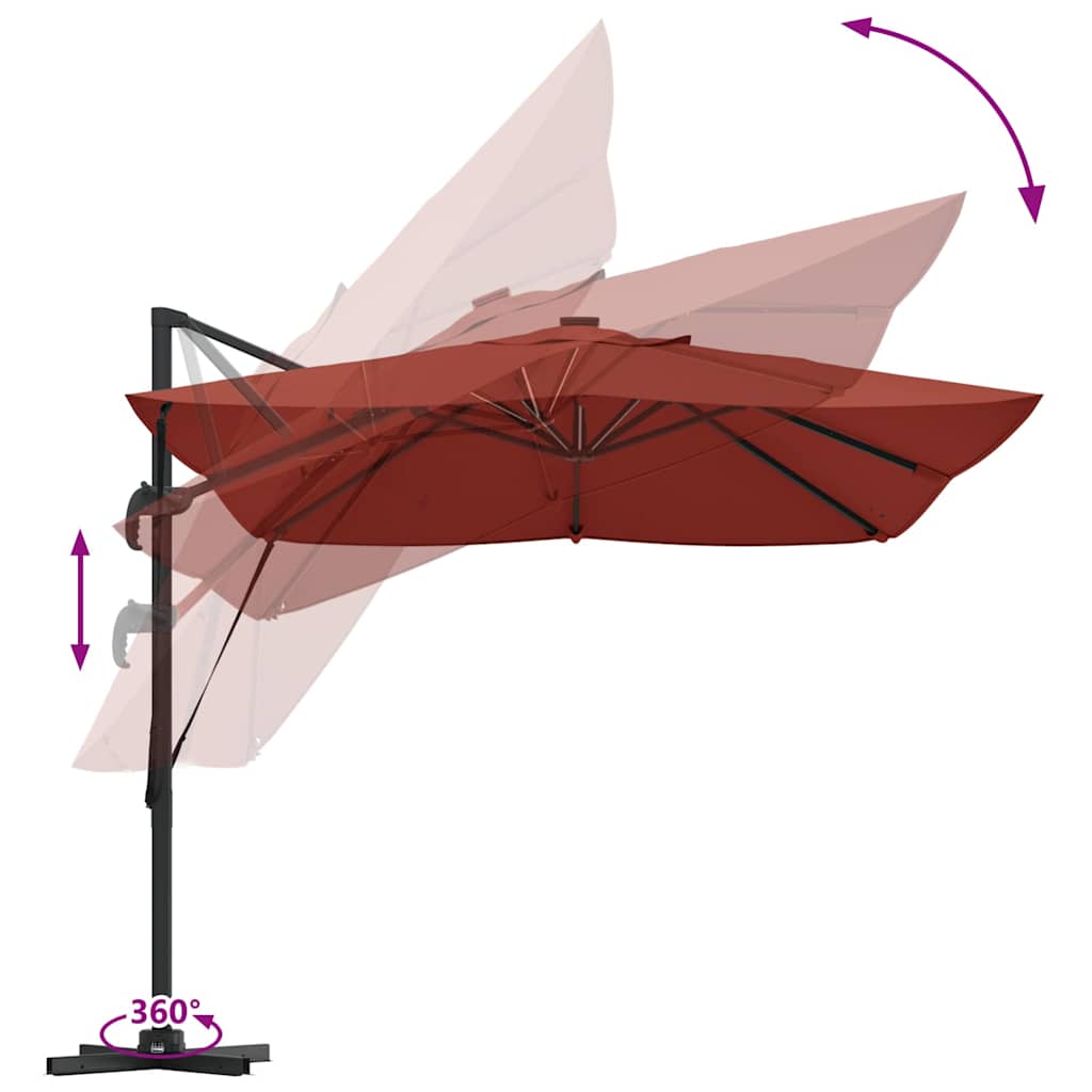 Suncobran Terakota 352 x 251 x 265 cm Poliester i aluminij