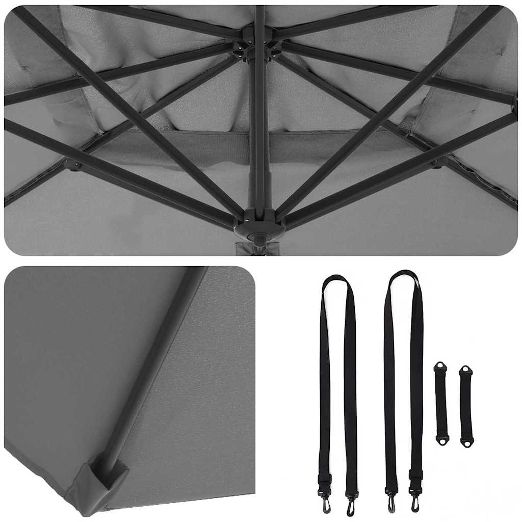 Roma Suncobran Antracit 286 x 284 x 265 cm Aluminij i poliester