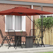 Roma Suncobran Crvena 286 x 284 x 265 cm Aluminij i poliester