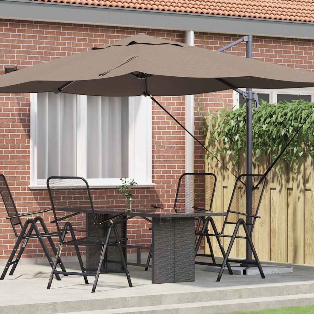 Suncobran Sivo-smeđa 351 x 250 x 260 cm Poliester i aluminij