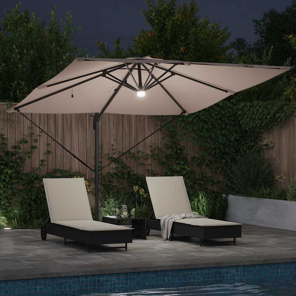 Roma Suncobran S LED lampica Sivo-smeđa 286 x 284 x 270 cm