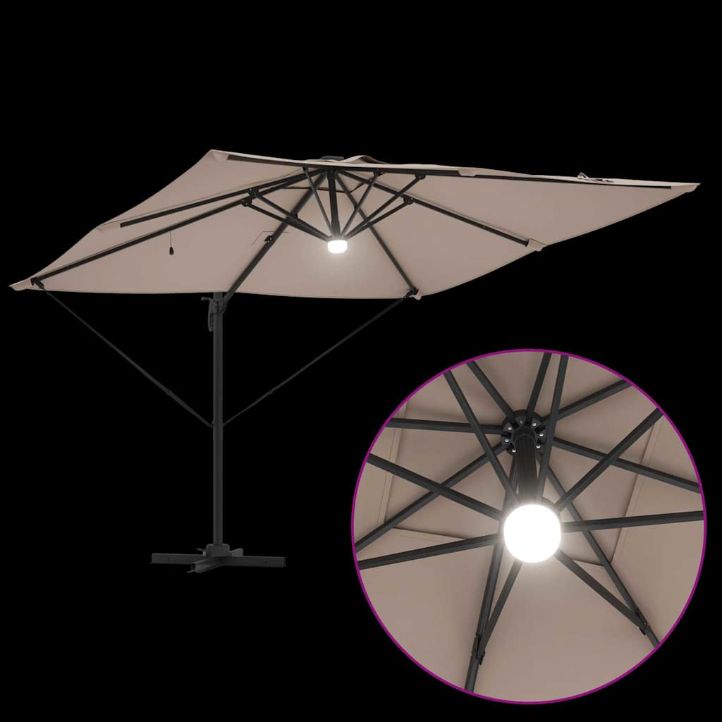 Roma Suncobran S LED lampica Sivo-smeđa 286 x 284 x 270 cm