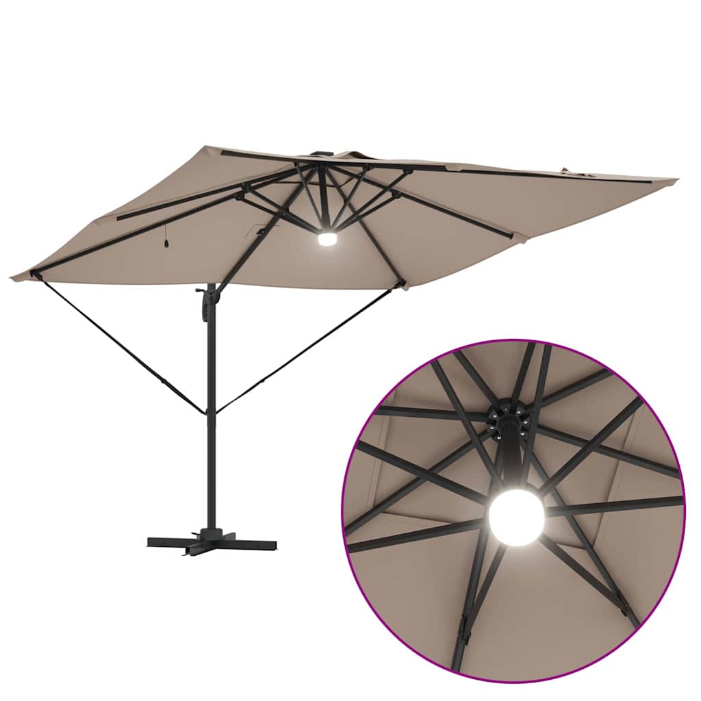 Roma Suncobran S LED lampica Sivo-smeđa 286 x 284 x 270 cm