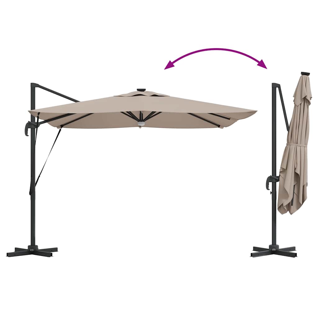 Roma Suncobran S LED lampica Sivo-smeđa 286 x 284 x 270 cm