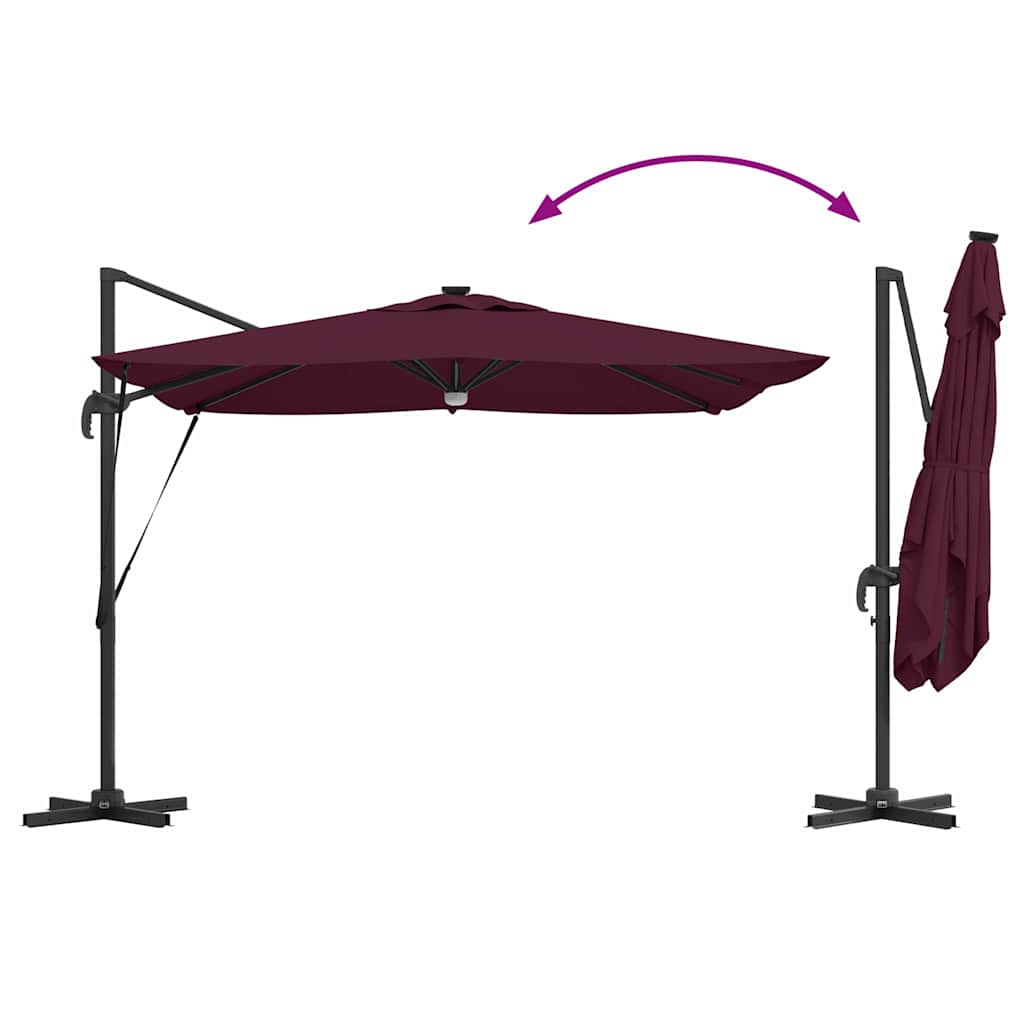 Roma Suncobran Crvena 286 x 284 x 270 cm Aluminij i poliester