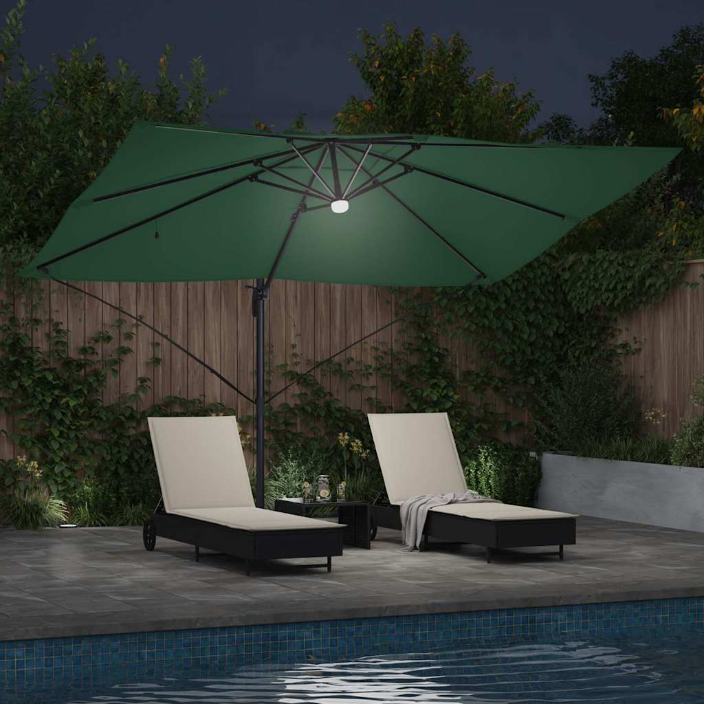 Suncobran Zelena 351 x 250 x 253 cm Poliester i aluminij